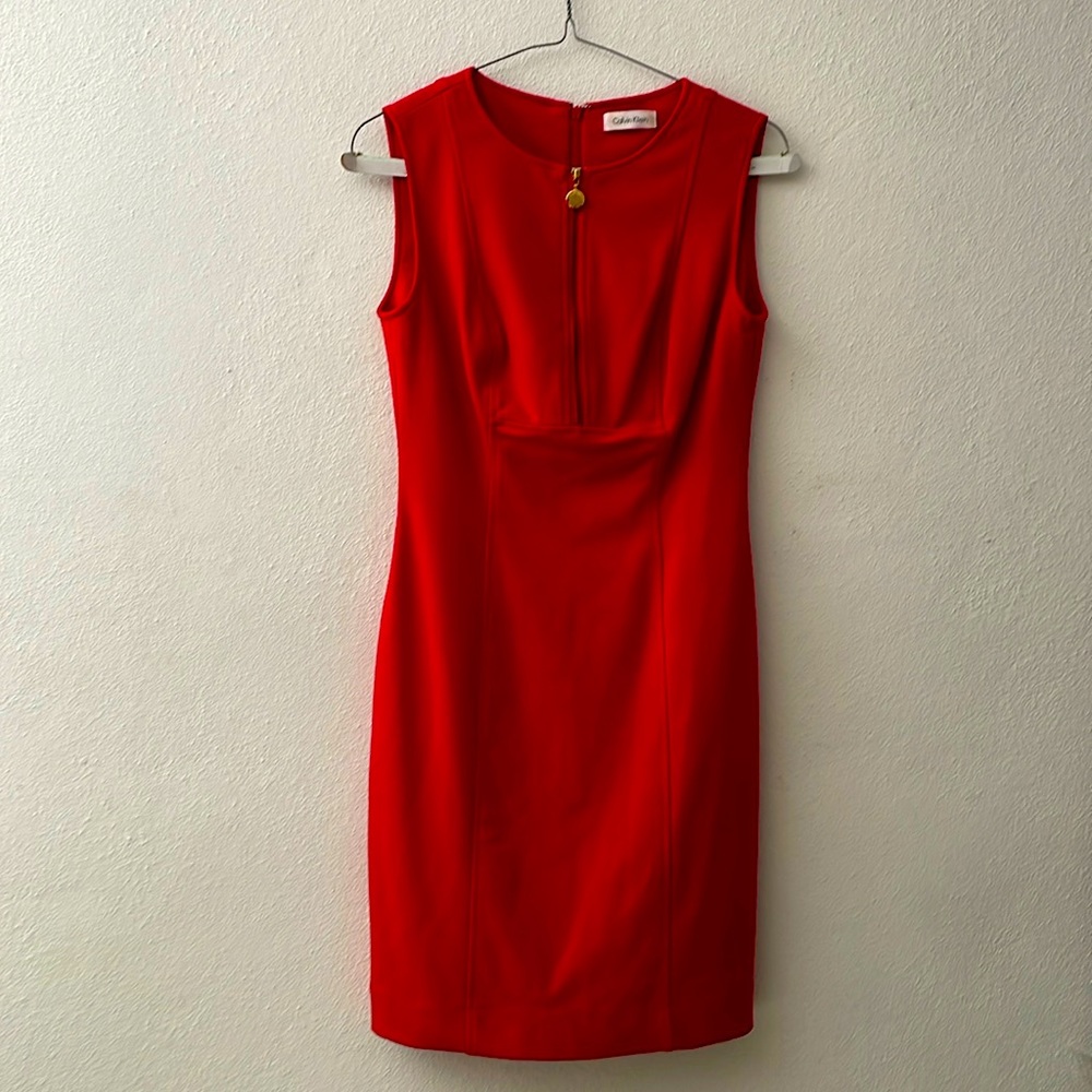 Calvin Klein red dress size small almost new